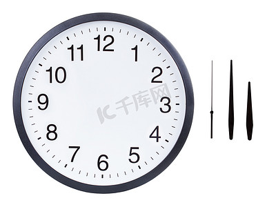 空白摄影照片_空白的钟面用小时、 分针和秒针
