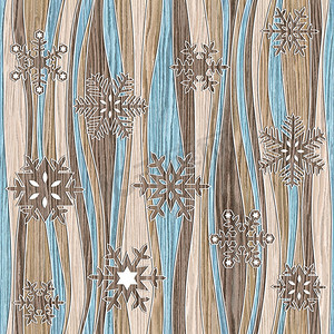 seamless摄影照片_Christmas background with snowflakes - seamless background - wood texture