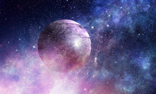 外空星球摄影照片_冥王星星球。混合媒体