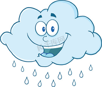 云下雨卡通吉祥物