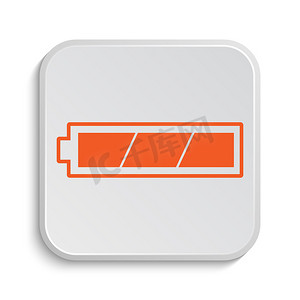 开工保护图标摄影照片_全充电电池图标。白色背景上的互联网按钮