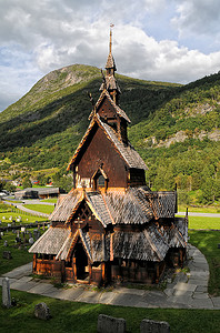 挪威 Borgund 壁木制教堂里