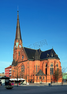 古尔摄影照片_古斯塔夫 · 阿道夫 · 教会在赫尔辛堡，瑞典