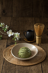 日本榻榻米摄影照片_旳冰淇淋日本榻榻米装饰风格传统的甜和冷