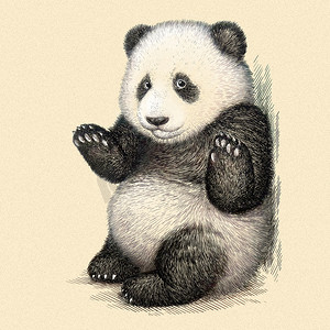 刻上熊猫熊图