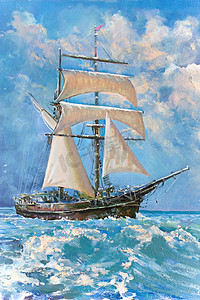 帆摄影照片_绘图是船的帆，画下