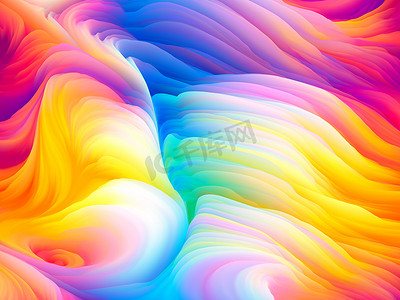 彩色风暴系列。虚拟泡沫运动的三维渲染，作为艺术与设计主题的墙纸或背景