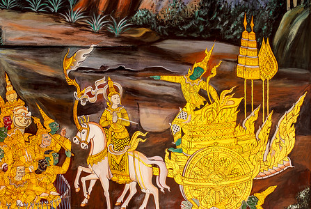 沃尔玛摄影照片_上寺沃尔玛传统泰式风格绘画艺术的杰作