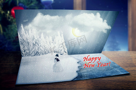圣诞快乐，新年明信片 
