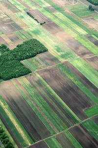 Aerial view on rural land