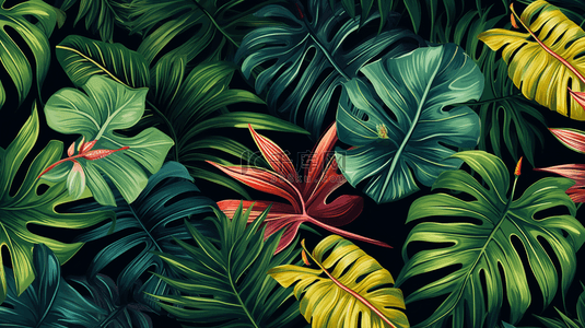 抽象的热带叶子背景