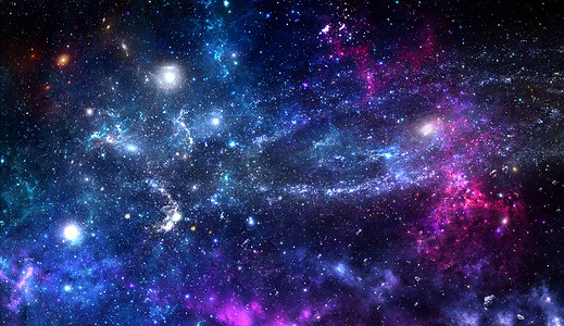 行星和星系，科幻壁纸。深空之美。宇宙中亿万星系 宇宙艺术背景，垂直图像 用于智能手机背景
