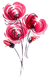 水墨风格摄影照片_Chrisanthemium 鲜花花束