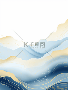 中国风描金山水纹理背景4
