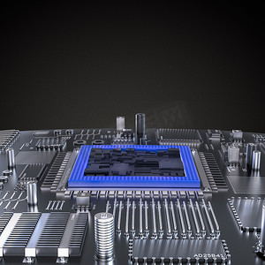 处理器 （微芯片） 相互关联的接收和发送信息。技术和未来的概念.
