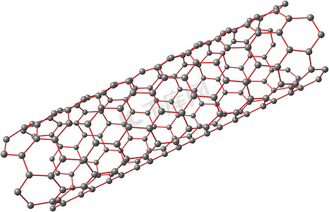 碳纳米管在白色背景上