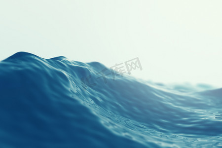 海、海浪特写与焦点效应。3d 插图