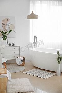 浴室风格摄影照片_现代浴室风格新颖的内饰