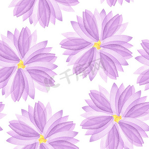 无缝的花卉图案与水彩手绘紫罗兰和紫色春天花