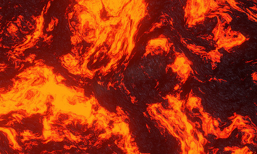 3D渲染抽象的熔岩背景。3.火山岩浆.