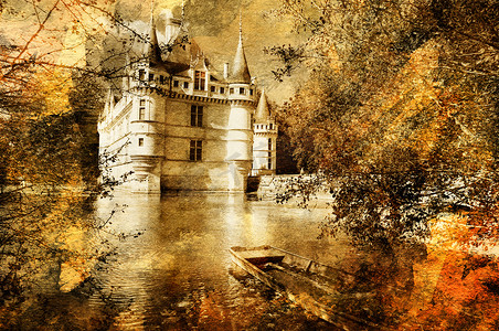 azey-le-redeau 城堡-绘画风格中的图稿