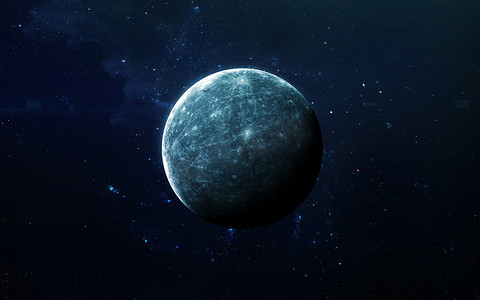 水星-高分辨率美丽的艺术展现了太阳系的行星.这个图像元素由NASA提供