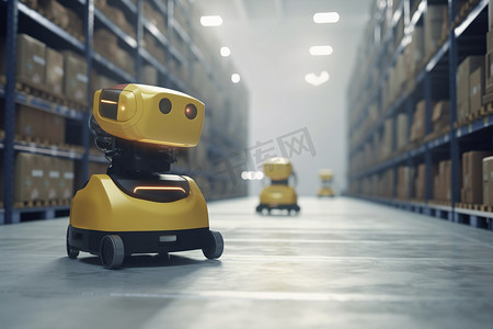 与人工智能驱动的机器人一起体验仓库的未来，确保无缝库存管理和实现过程.