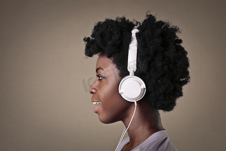 Woman listening to music