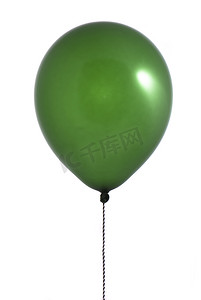 白色背景的绿色气球