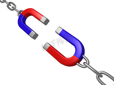 马蹄形磁铁作为链接链