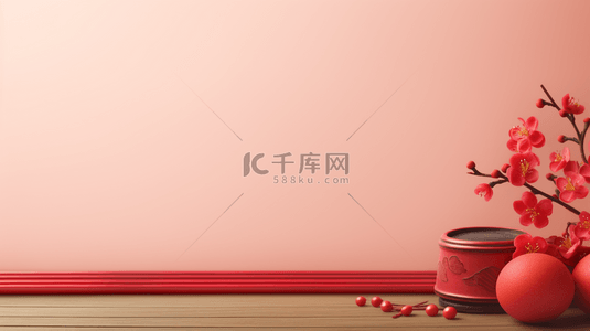 中国风春节桃花装饰背景12