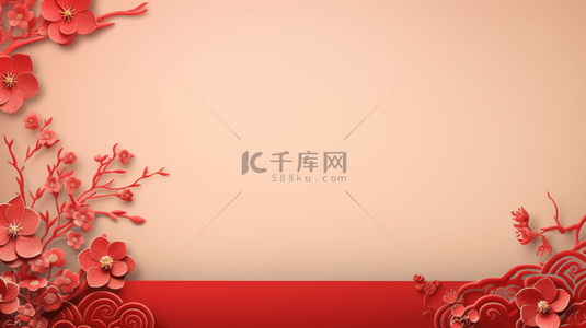 红色喜庆促销新年背景图片_中国风喜庆春节电商背景5