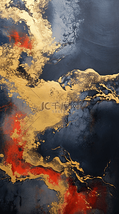 红金流体背景图片_新中国风新年红金抽象质感背景10