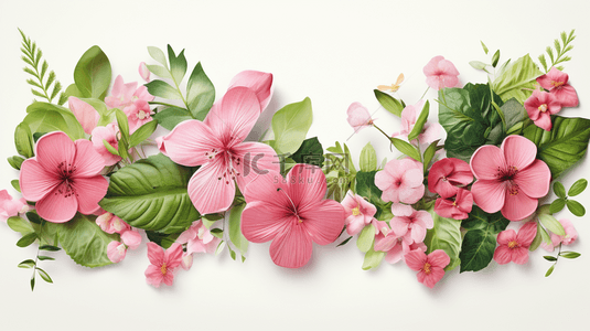 背景墙粉色背景图片_带有花朵装饰的深绿色墙影背景。