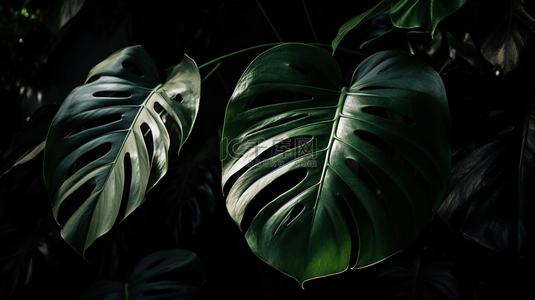 热带植物叶子背景图片_叶子在阳光背景下形成阴影。