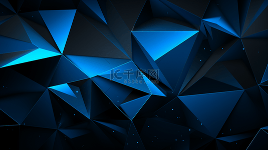 商务蓝色多边形背景图片_抽象多彩的低聚三角形形状
