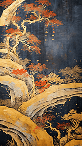 红金流体背景图片_新中国风新年红金抽象质感背景11