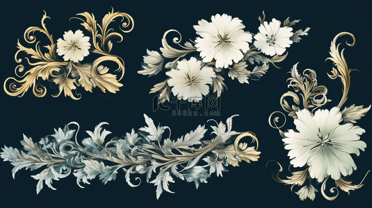 装饰纹饰背景图片_使用花卉装饰制作邀请卡。