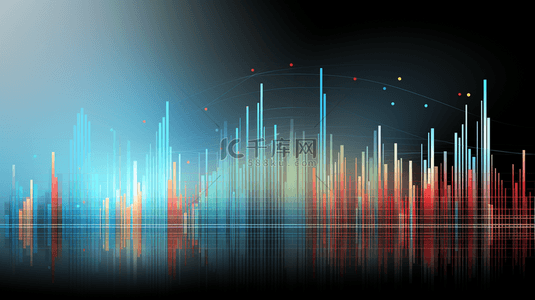 音量柱状背景图片_彩色商务金融柱状数据分析背景6