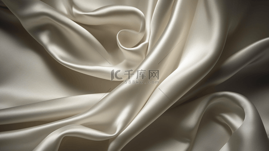 白色清新质感背景图片_白色织物，具有柔软波纹质感的背景。