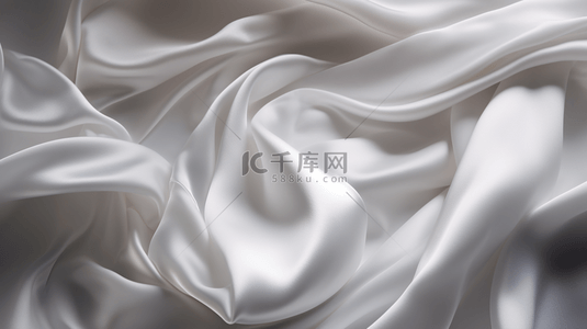 编织面料背景图片_白色织物，具有柔软波纹质感的背景。