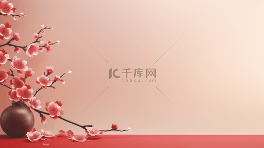 中国风春节桃花装饰背景2