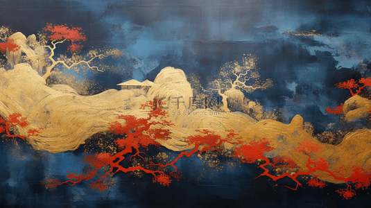 红金流体背景图片_大气富贵中国新年红金质感背景