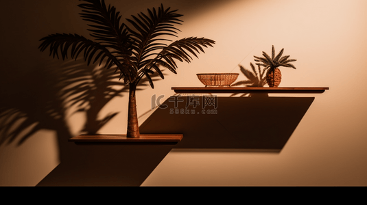 光影背景背景图片_植物产品背景，棕榈叶子