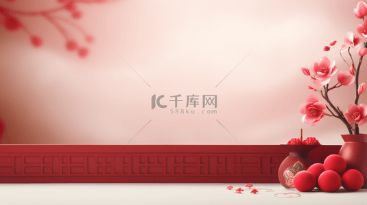 中国风春节桃花装饰背景4