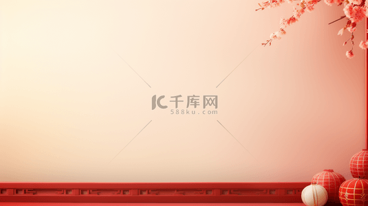 中国风春节桃花装饰背景11