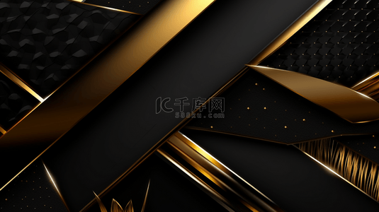 优雅抽象背景PSD，黑金色，水平桌面壁纸，4k全景背景。