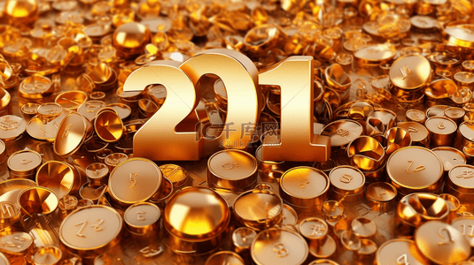 金色倒计时模板背景图片_黑金色的新年快乐横幅。