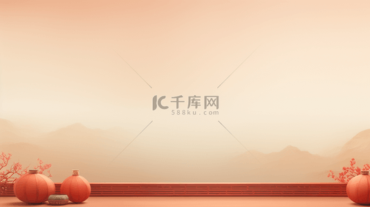中国红古典简约春节喜庆背景3