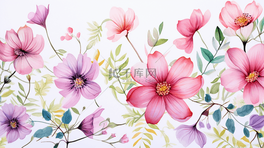 叶子植物手绘背景图片_手绘水彩花卉墙纸